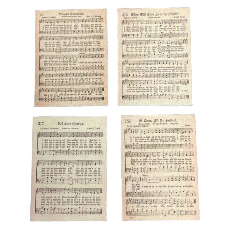 Dolls House Hymn Music Sheets Vintage Music Room Picture Posters 1:12 Accessory