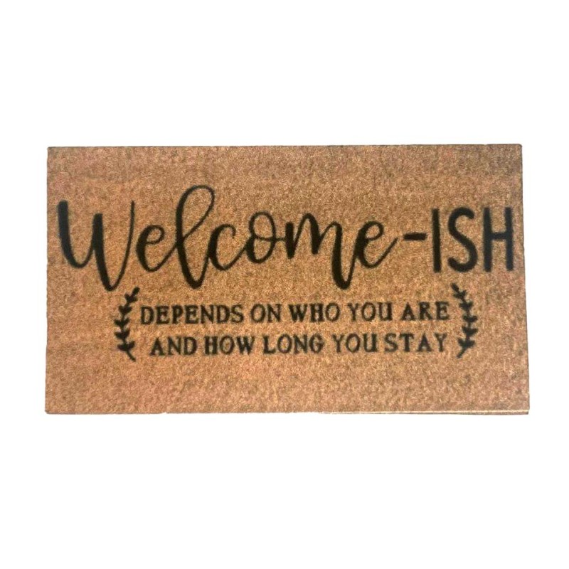 Dolls House Door Mat "Welcome-ish" Miniature Hall Step Accessory 1:12 Scale