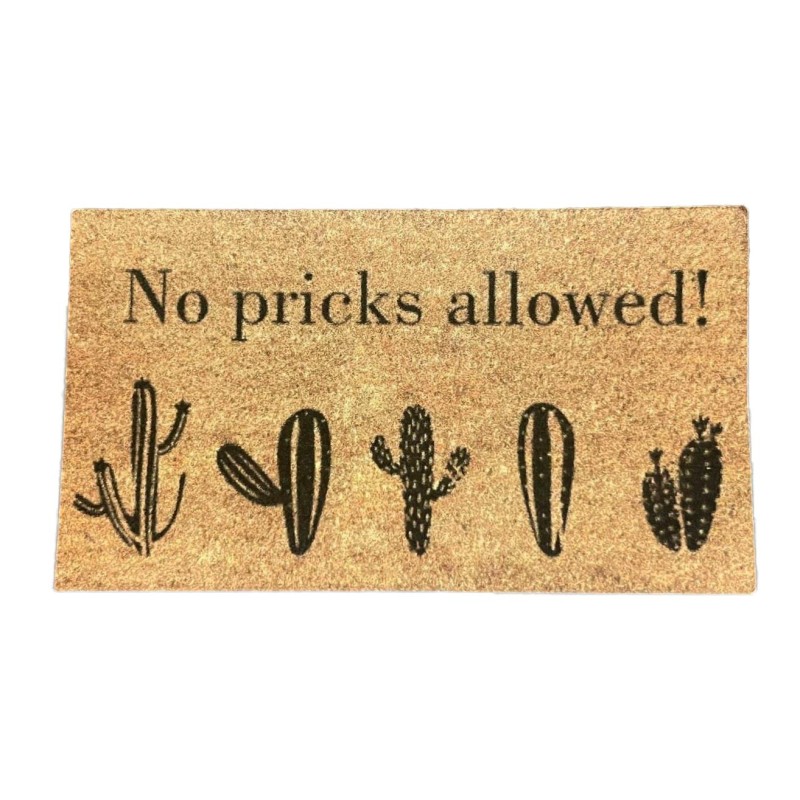 Dolls House Door Mat “No Pricks Allowed” Miniature Hall Step Accessory 1:12