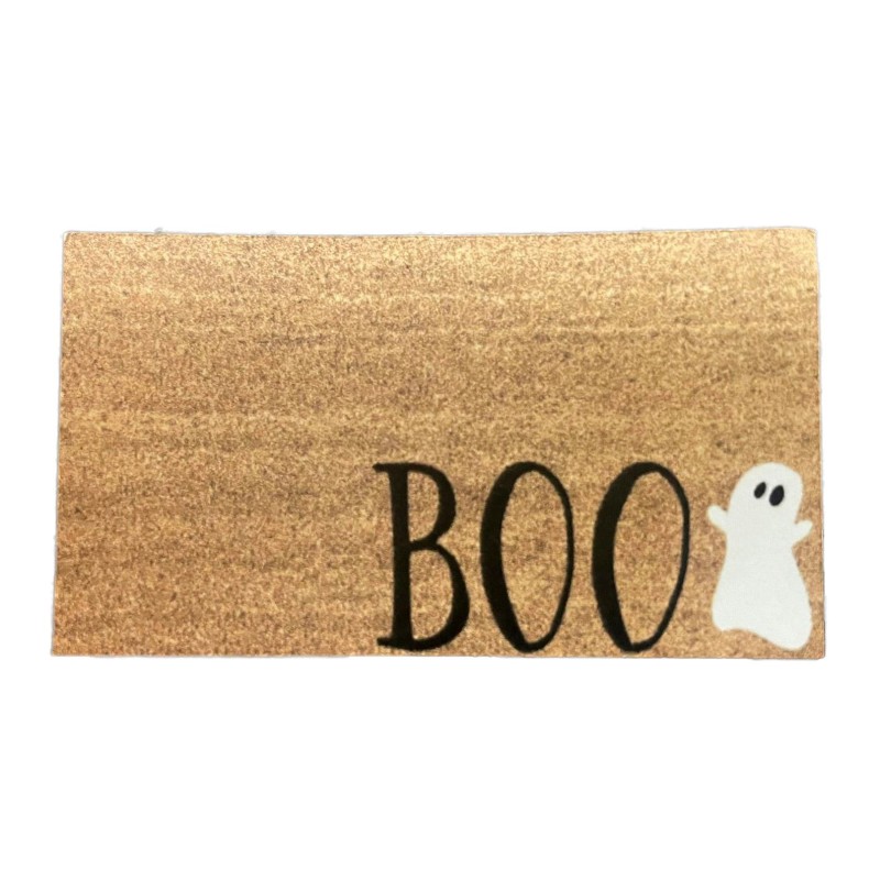 Dolls House Door Mat "Boo" Miniature Halloween Hall Step Accessory 1:12 Scale