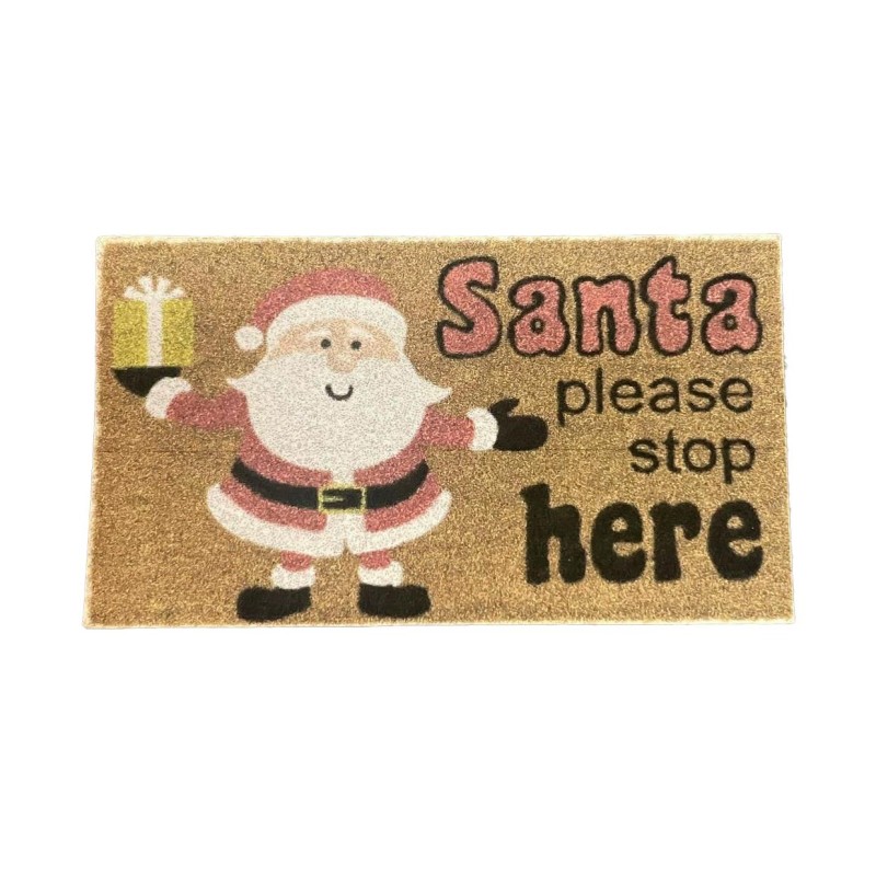 Dolls House Door Mat “Santa Please Stop Here” Miniature Hall Step Accessory 1:12