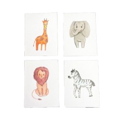 Dolls House Animal Safari Picture Posters Miniature Nursery Accessory 1:12 Scale