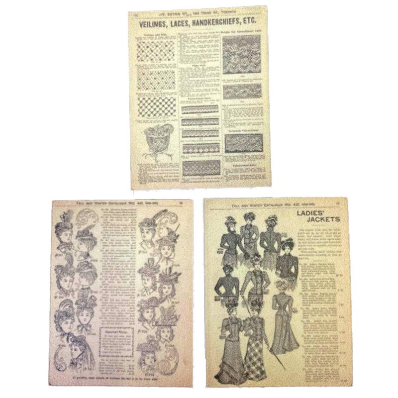 Dolls House Victorian Ladies Magazine Sheet Posters Miniature Study Accessory 1:12