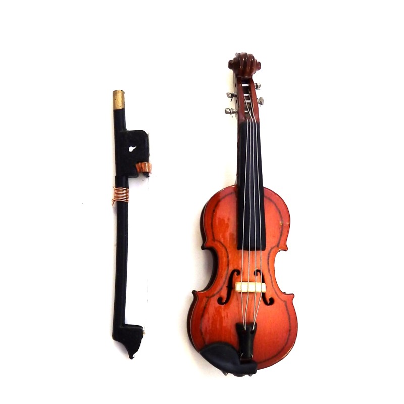 Dolls House Violin & Bow Miniature Instrument Music Room 1:12 Scale Accessory