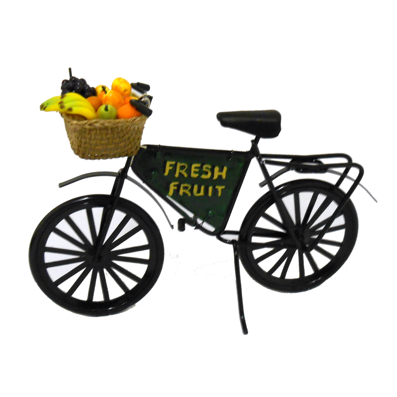Dolls House Miniature Accessory Green Grocers Shop Fresh Fruit Bike Bicycle