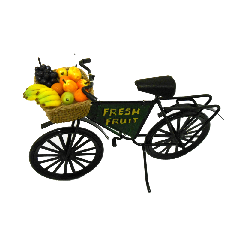 Dolls House Miniature Accessory Green Grocers Shop Fresh Fruit Bike Bicycle