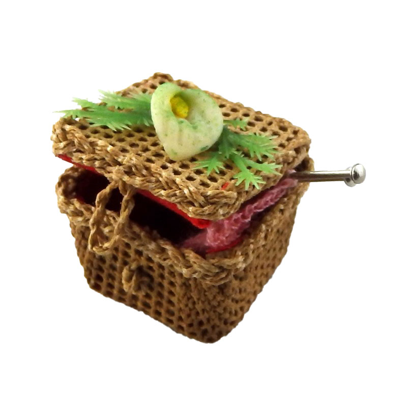 Dolls House Miniature 1:12 Hand Made Accessory Wicker Sewing Knitting Basket