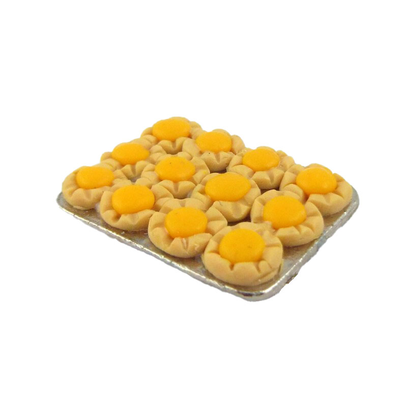 Dolls House Tray of Lemon Curd Tarts Cakes Miniature Baking Kitchen Accessory