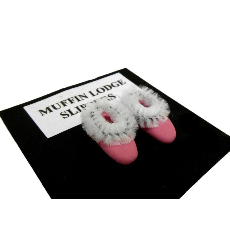 Dolls House Miniature 1:12 Bathroom Bedroom Accessorry Pink Ladies Slippers