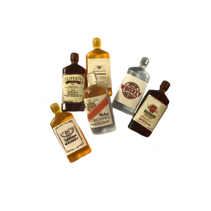 Dolls House Vintage Whiskey Bottles Set of 6 Miniature Pub Bar Accessories 1:12