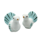 Dolls House White & Blue Turtle Doves Pair Miniature Pet Bird Garden Accessory