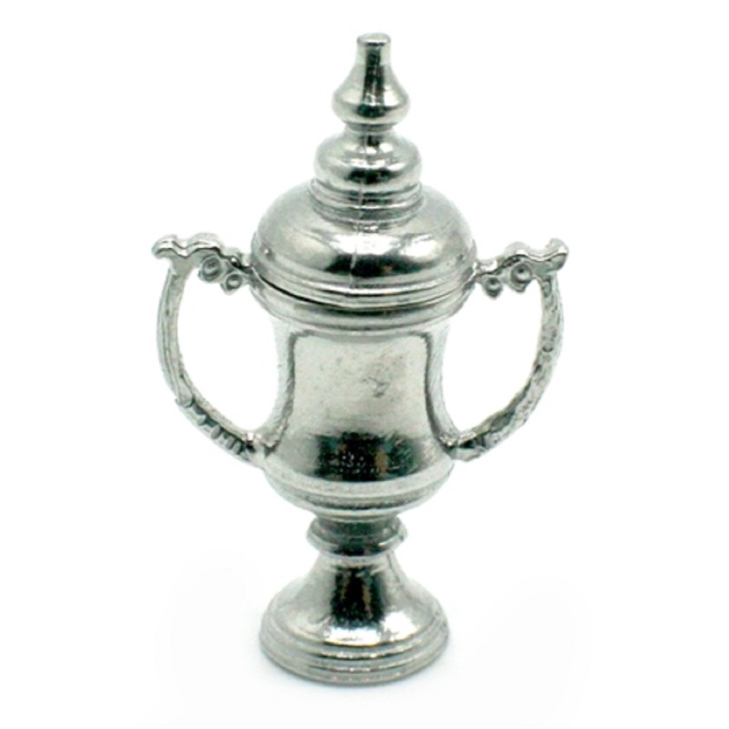 Dolls House Silver Trophy Cup with Lid Miniature 1:12 School Study Accessory 