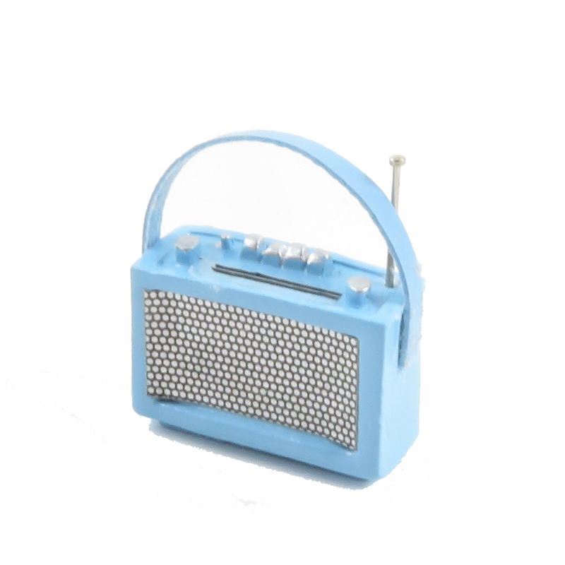Dolls House 1960's Baby Blue Transistor Radio Miniature 1:12 Scale Accessory 