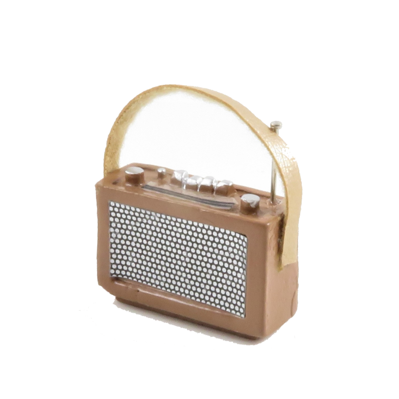 Dolls House 1960's Tan Transistor Radio Miniature 1:12 Scale Accessory 