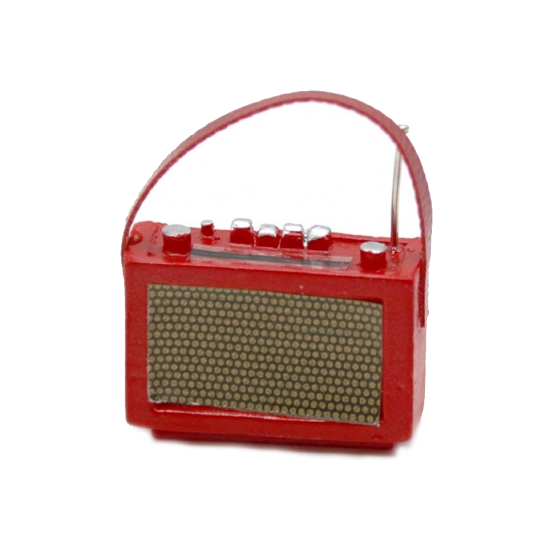Dolls House 1960's Red Transistor Radio Miniature 1:12 Scale Accessory 