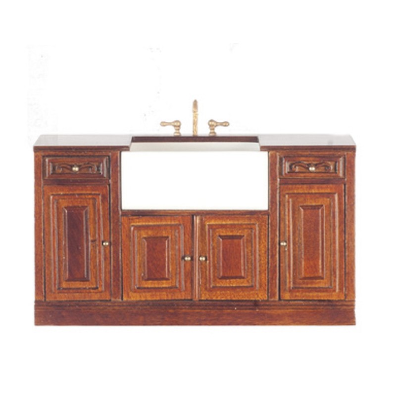 Dolls House Walnut Sink Unit Platinum Collection Kitchen Furniture