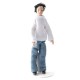 Dolls House Modern Man Black Hair Miniature 1:12 Scale Figure Porcelain People