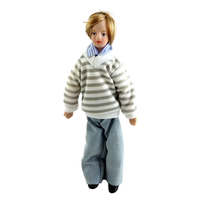 Dolls House Miniature 1:12 Figure Porcelain People Modern Young Man