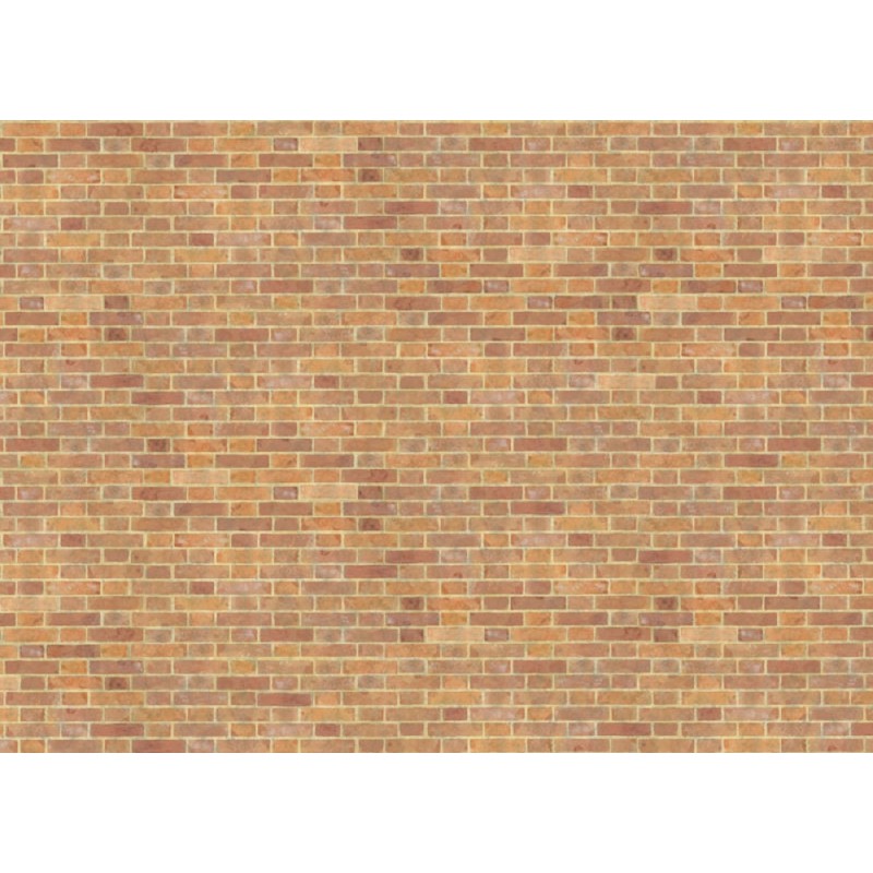 Dolls House Old Red Brick Paper Miniature Print Exterior Wallpaper 1:12 Scale