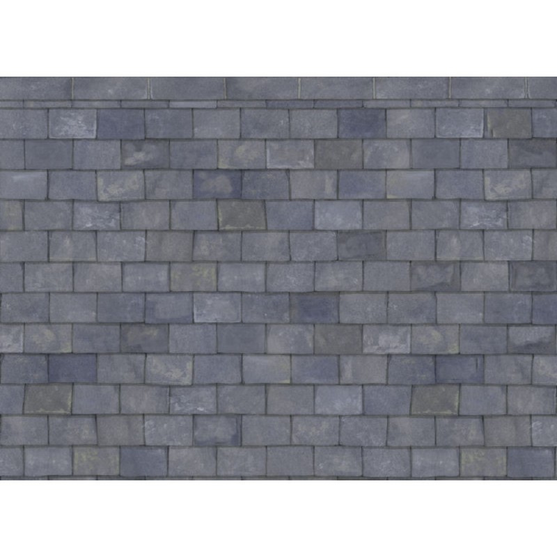 Dolls House Slate Roof Paper Miniature Print Exterior Wallpaper 1:12 Scale