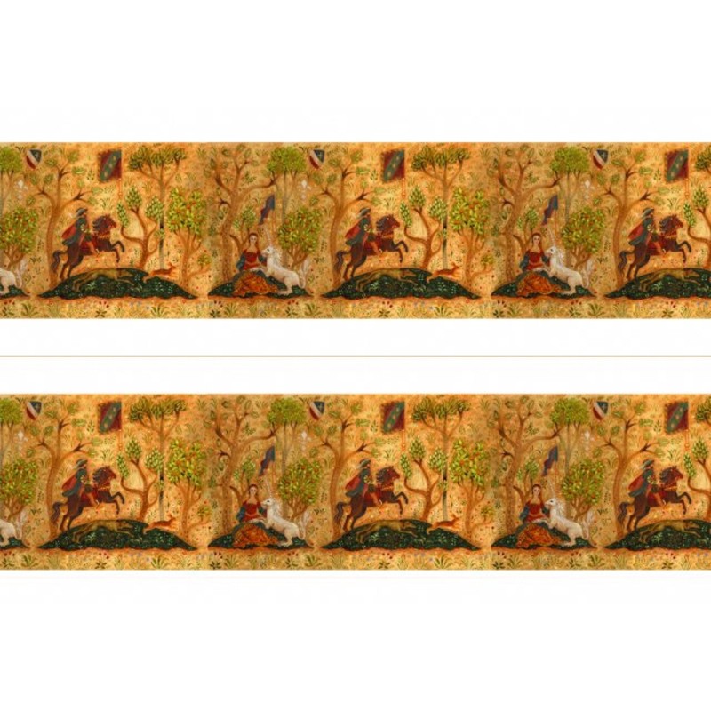 Dolls House Tudor Wallpaper Frieze Miniature Print 1:12 Scale 