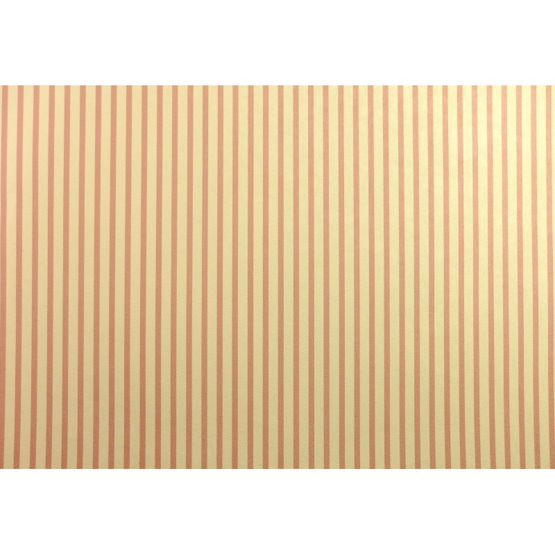 Dolls House Miniature Print 1:12 Dusky Pink Cream Stripe Wallpaper