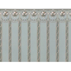 Dolls House Sage Green Hydrangea Garland Wallpaper Miniature Print 1:12 Scale