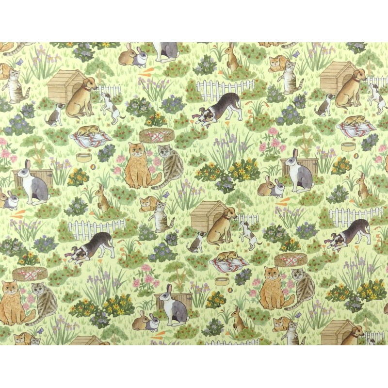 Dolls House 'Family Pets' Miniature Print Animal Scene Wallpaper