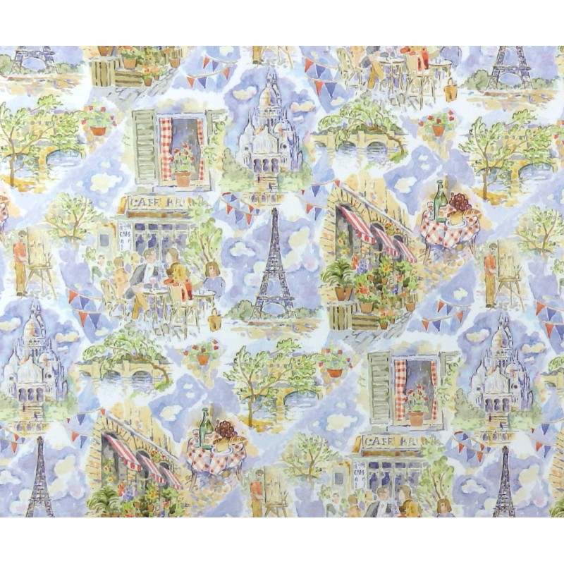 Dolls House 'April in Paris' Miniature Print 1:12 Scene Wallpaper