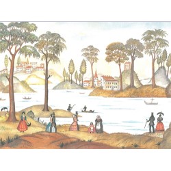 Dolls House Scenic Williamsburg Miniature Print Wallpaper 1:12 Scale