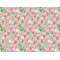 Dolls House Green Wallpaper with Pink Magnolia Flowers Miniature 1:12 Print