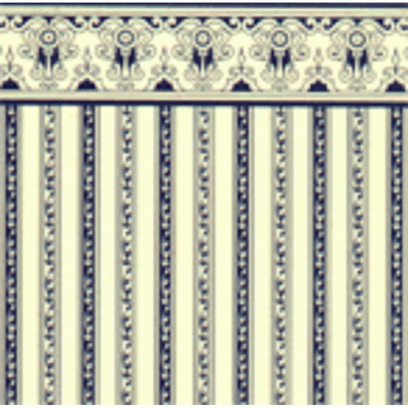 Dolls House Regency Strip Blue on Cream Miniature 1:24 Wallpaper