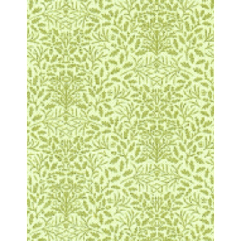 Dolls House William Morris Design Acorns Mini  1:24 Wallpaper Green