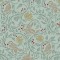 Dolls House Birds & Berries Miniature Print 1:24 Wallpaper Green