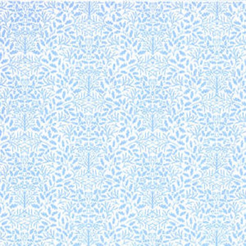 Dolls House Pale Blue White Acorns Wallpaper William Morris Design