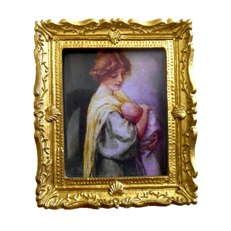 Dolls House Miniature 1:12 Accessory Victorian Mother and Baby Picture Painting