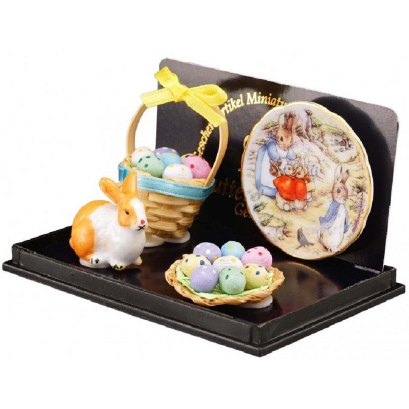 Dolls House Peter Rabbit Plate & Easter Accessories Miniature Reutter Furniture
