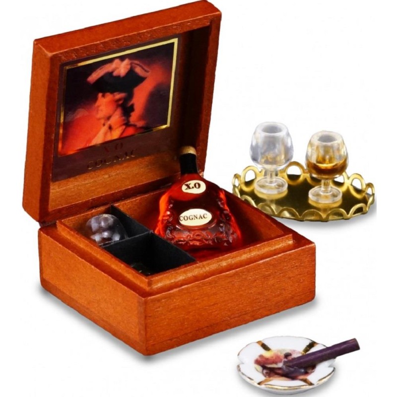 Dolls House Cognac Brandy Liquor Set Reutter Miniature Study Bar Accessory