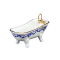 Dolls House Blue Bow Porcelain Bath Tub Miniature Reutter Bathroom Furniture
