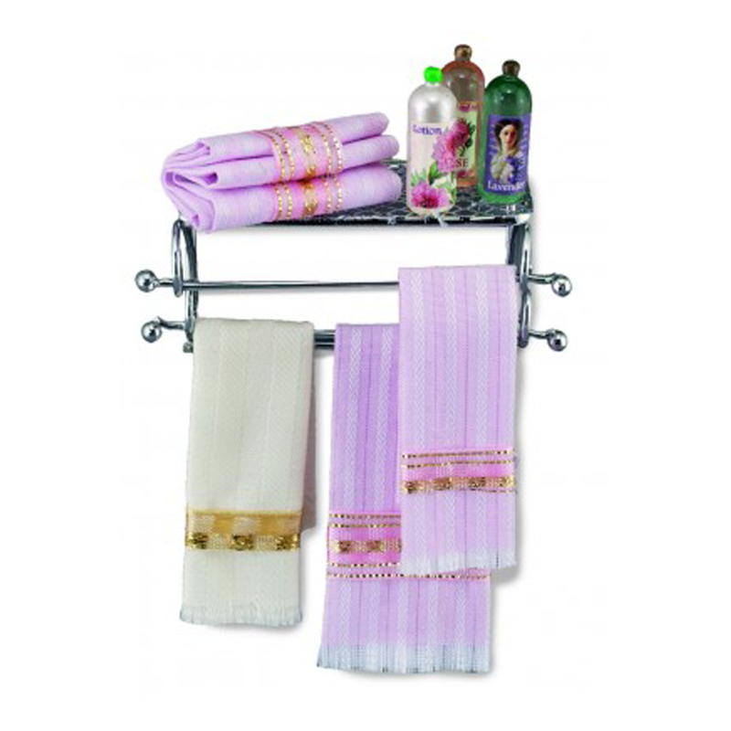 Dolls House Silver Towel Shelf with Accessories Reutter Bathroom Furniture 1:12