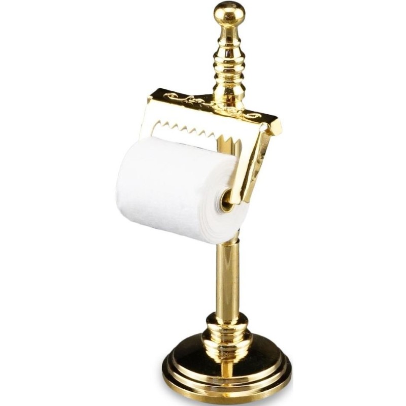 Dolls House Brass Toilet Roll Stand Reutter Miniature Bathroom Accessory 1:12