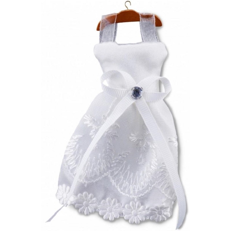 Dolls House White Wedding Dress on Hanger Miniature Reutter Shop Accessory 1:12