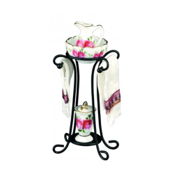 Dolls House White & Pink Wash Jug on Stand Set Reutter Bedroom Accessory 1:12