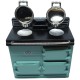 Dolls House 3 Oven Green Aga Stove Cooker Miniature Reutter Kitchen Furniture