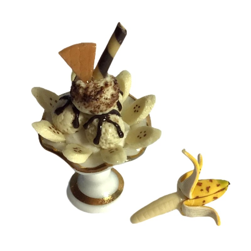 Dolls House Ice Cream Sundae with Banana Reutter Miniature Cafe Dining Accessory