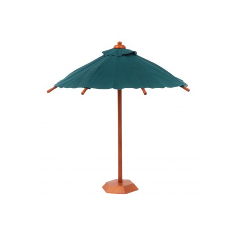 Dolls House Green Parasol Umbrella with Stand Miniature Garden Patio Furniture