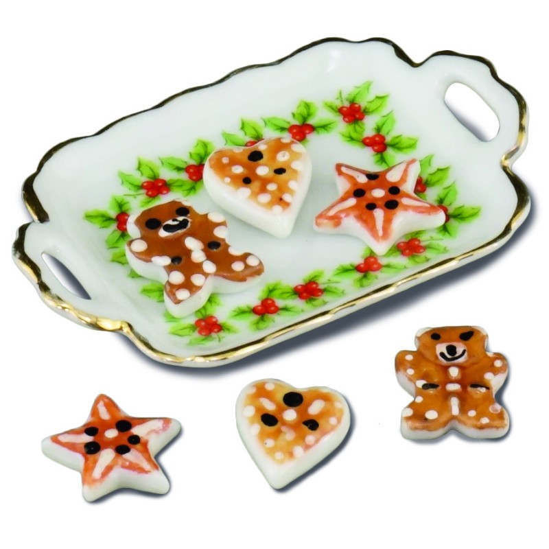 Dolls House Christmas Cookies on Tray Ornaments Miniature Reutter Accessory