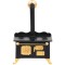 Dolls House Black & Gold Victorian Stove Miniature Reutter Kitchen Furniture