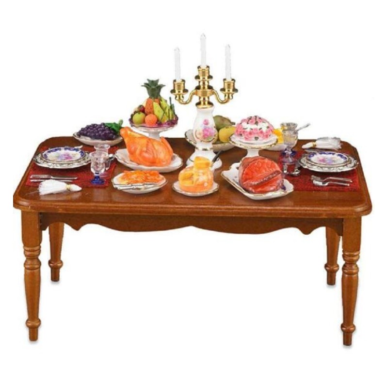 Dolls House Dinner By Candle Light Miniature Reutter Full Dining Table Furniture