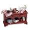 Dolls House Walnut Sewing Table & Accessories Reutter Porcelain Furniture